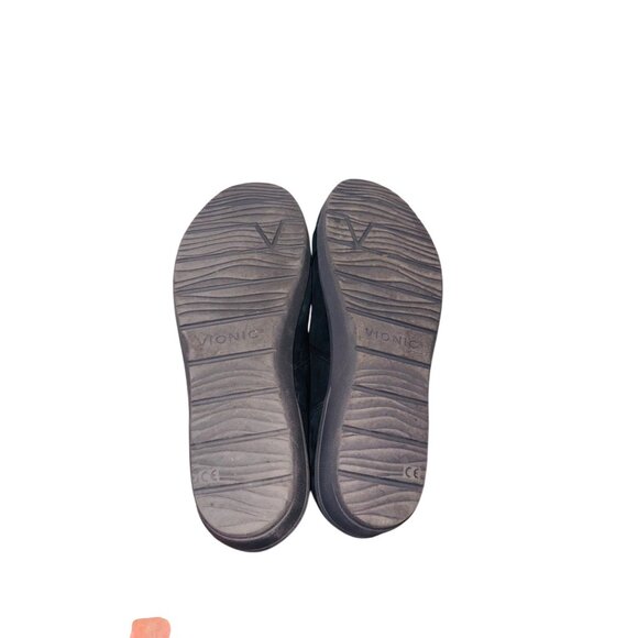 Vionic Abigail Lace-up Arch Support Shoes Black Leather Zip up Comfort Cushion - Picture 13 of 14